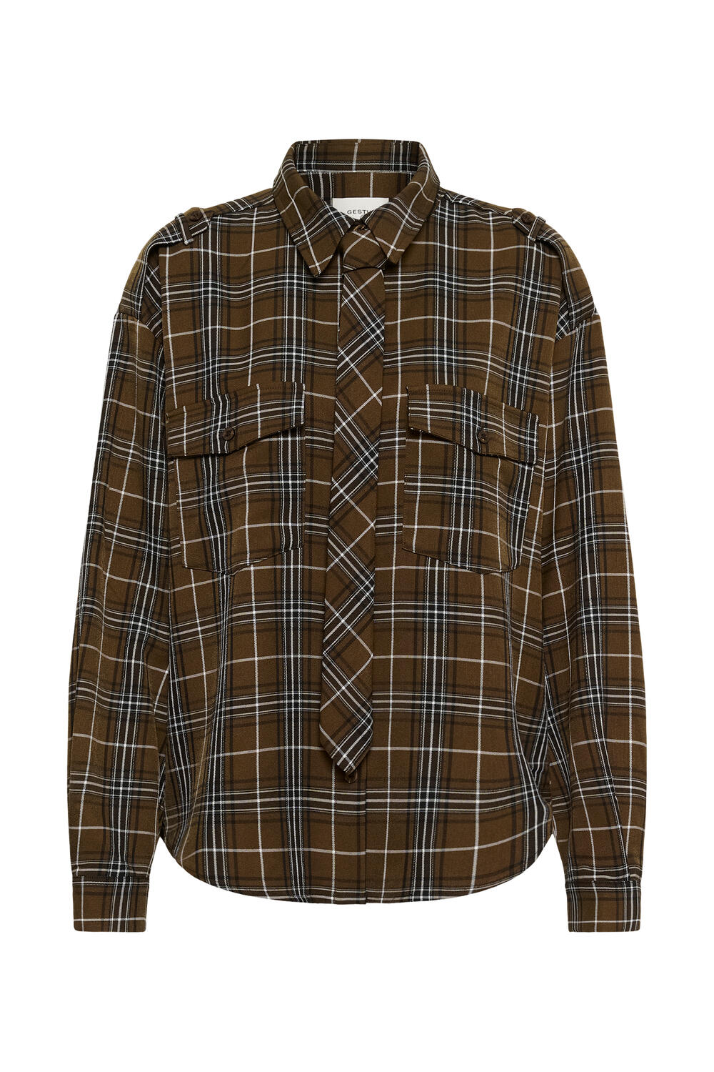 GZaleya skjorte - Green Olive Check